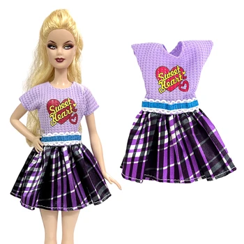 NK Official 1 шт Фиолетовое платье 1/6 Кукольная одежда для Барби Модная повседневная одежда 30 см Аксессуары для кукол Кукольная одежда Игрушки для девочек