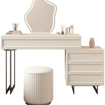 XK Menglu Французский минималистичный туалетный столик из массива дерева для маленькой квартиры, спальни, стол для рисования и макияжа