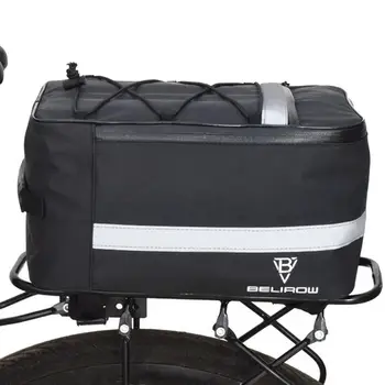 Велосипедная сумка для задней стойки, водонепроницаемая Сумка для багажника большой емкости, Спортивная сумка для хранения горных велосипедов на открытом воздухе, черная
