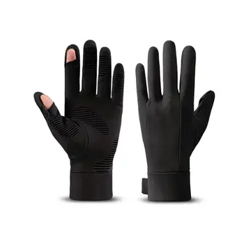 Зимние теплые велосипедные перчатки для мужчин и женщин, Ветрозащитные, с противоскользящим сенсорным экраном, быстросохнущие перчатки для занятий лыжным спортом на открытом воздухе