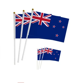 Кафник, 20/10/50/100 шт. Маленький флаг Новой Зеландии 14*21 см Флаг Новой Зеландии ручной национальный флаг с флагом для вручения шеста