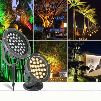 Круглый прожектор, светодиодная наружная вставная лампа, дерево, ландшафтное освещение, сад, парк, двор, газон, лампа для мытья стен