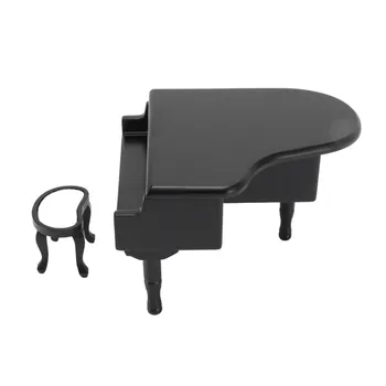 Музыкальная шкатулка для кукольного пианино в масштабе 1: 12, простое в управлении, прочное миниатюрное пианино со скамейкой для украшения своими руками X