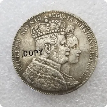 Памятные монеты 1861 года Германия Пруссия Таллер КОПИЯ Коронационного талера