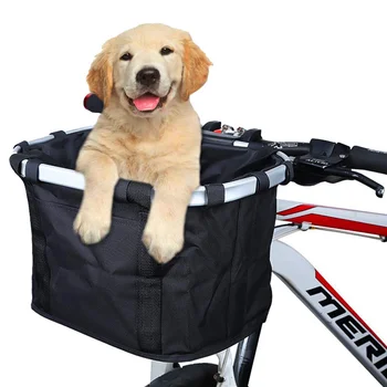 Передняя корзина велосипеда Сумка для переноски маленькой домашней собаки 2 в 1, съемная подвеска на руле горного велосипеда, складная спортивная сумка