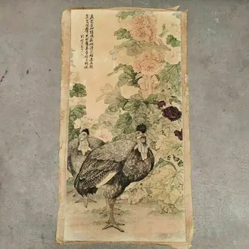 Старинная китайская роспись свитками, ручная роспись цветами, птицами, Рисовая бумага