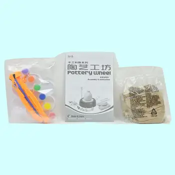 1 комплект детской игрушки для лепки из глины, удобная ручка, компактный размер, детский гончарный круг для учащихся