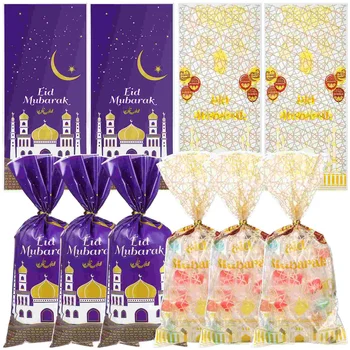 100 шт Подарочных пакетов для детских вечеринок Пластиковые Ид Мубарак Для хранения шоколада Закуски Подарок