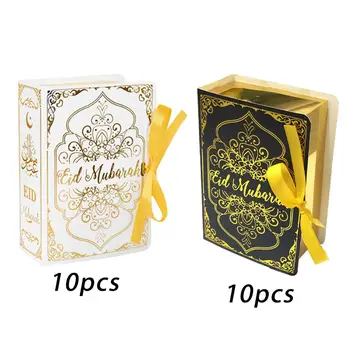 10x Коробка конфет Eid Mubarak В форме книги Праздничный Прямоугольник Десерты Рамадан Шоколад Декор для вечеринки Многоразовые Принадлежности для вечеринок Подарочная коробка