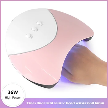 12 светодиодных УФ-ламп мощностью 36 Вт для сушки ногтей для гель-лака Nail Manicure Light