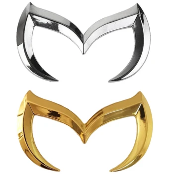 2 шт Evil M Логотип, эмблема, значок, наклейка на кузов автомобиля Mazda, наклейка на задний багажник, наклейка, табличка с именем, Декор Золото и серебро