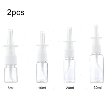 2шт 10 мл / 20 мл / 30 мл белые пустые пластиковые флаконы для назального спрея Насос-распылитель туманный спрей для носа многоразового использования Упаковка для розлива