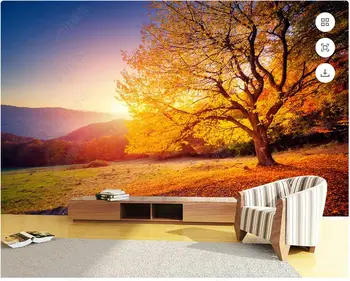 3d фотообои на заказ фреска Осенний Кленовый лист Пейзаж Кленового дерева фон домашнего декора обои для стен 3d спальни