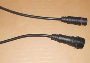 4-жильный водонепроницаемый разъем с кабелем длиной 50 см, мужской и женский; черный цвет: диаметр штекерного разъема: 15 мм