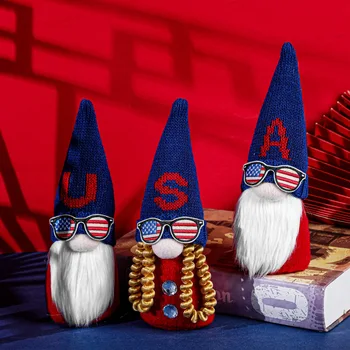 4 июля Национальный день День Независимости Американский флаг Безликая кукла Старик 3 комплекта Креативных домашних патриотических украшений и игрушек