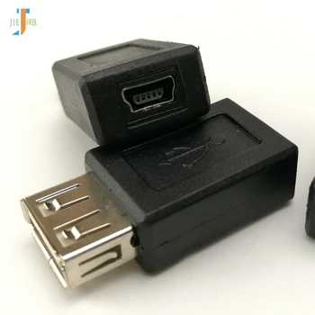 500 шт./лот Высокоскоростной USB 2.0 Тип A Женский К Mini USB 5pin B Женский Конвертер Разъем Зарядное Устройство Передача Данных Адаптер Синхронизации