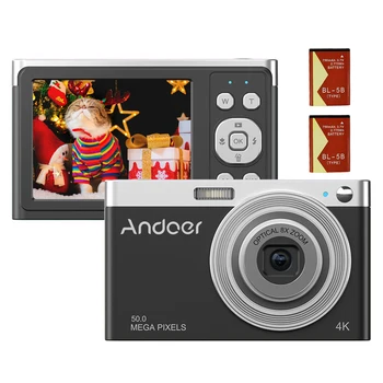 Andoer 4K Цифровая Камера Видеокамера 50MP 2,88 Дюймовый IPS Экран С Автоматической Фокусировкой Вспышка 2 * Батарейки Рождественский Подарок для Детей Подростков