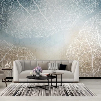 beibehang Пользовательские абстрактные обои с прожилками листьев для гостиной, ТВ-фон, 3D-настенная роспись на полу, обои для домашнего декора