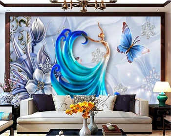 Beibehang Пользовательские Обои Домашняя Декоративная Фреска Рельефная Красота Цветок Красоты Гостиная Спальня ТВ Фон стены 3d обои