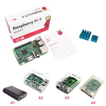 RS-версия Raspberry Pi 3 Model B + корпус из АБС-пластика, акриловый корпус + Алюминиевый синий радиатор для RPI 3 с бесплатной доставкой