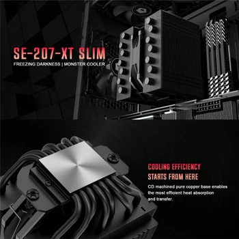 SE-207-XT ТОНКИЙ ЧЕРНЫЙ с 7 Тепловыми Трубками Процессорный Кулер С Двойным Вентилятором Радиатор Радиатора для AMD Intel 1700 Am4 2011