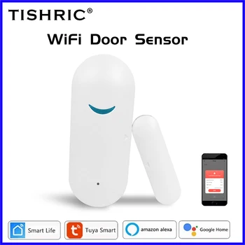 TISHRIC AW201 Wifi Дверной датчик сигнализации Автоматизация Умного Дома Защита безопасности Совместим с приложением Alexa Google Home Tuya