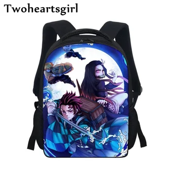 Twoheartsgirl Demon Slayer Детский школьный рюкзак Мультяшные ученики начальных классов Школьная сумка Детский сад Мини Детские сумки для книг Mochila
