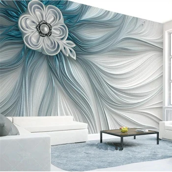 wellyu Customized large wall painter с атмосферными креативными рельефными полосками и линиями современная модная 3d фоновая стена