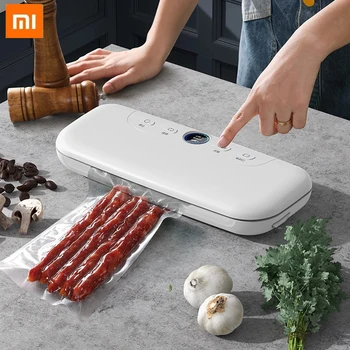 Xiaomi Universal Food Vacuum Sealer Автоматический Низкотемпературный Маленький Автоматический Портативный Ручной 30-сантиметровый Электрический Вакуумный упаковщик пищевых продуктов
