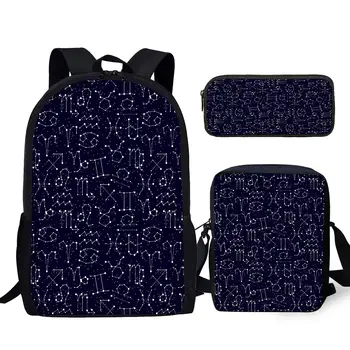 YIKELUO Galaxy / Constellation Print Удобный Регулируемый плечевой ремень, рюкзак, сумка-мессенджер, сумка для студенческих учебников, пенал