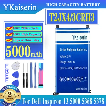 YKaiserin 5000 мАч WDX0R WDXOR T2JX4 3CRH3 Аккумулятор Для Ноутбука Dell Inspiron 15-5570 5567 5575 5580 7570 7378 5739 Серии Batterij