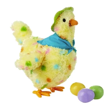 Z30 Детский музыкальный мультфильм Курица, несущая яйца, игрушка, поющие качели, плюшевая кукла, биологические развивающие игрушки для детей, подарки на день рождения