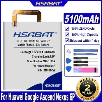 Аккумулятор HSABAT HB416683ECW емкостью 5100 мАч для Huawei Google Ascend Nexus 6P H1511 H1512 бесплатная доставка