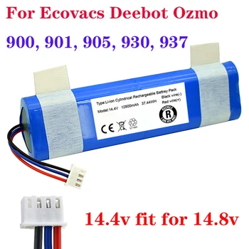 Аккумуляторный блок робота-пылесоса 14,4 В 12800 мАч для Ecovacs Deebot Ozmo 900, 901, 905, 930, 937