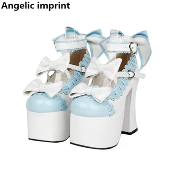 Ангельский отпечаток женщины, mori girl, Лолита, обувь для косплея, женские туфли-лодочки на высоком каблуке, обувь на платформе, женское платье принцессы, обувь для вечеринок 33-47