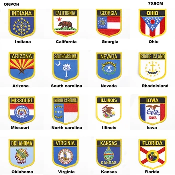 Аппликация США Железная нашивка Национальная аппликация Железная Пришивная Эмблема Армейский военный значок