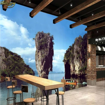 бейбехан Пользовательские Фотообои Phang Nga Bay Qingshan Xiushui Живописное Место 3D 3D Фон Настенная бумага de parede