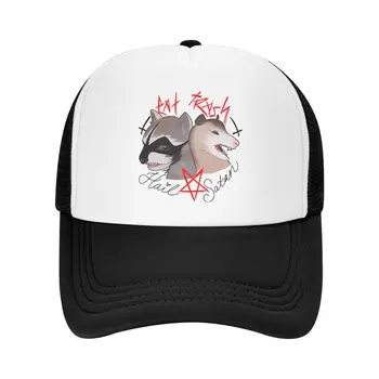 Бейсболка Eat Trash Hail Satan с изображением енотовых животных, сетчатая шляпа для мужчин и женщин, шляпы дальнобойщиков в стиле хип-хоп, кепки с откидным верхом