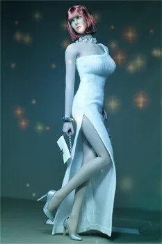 Белое платье в масштабе 1/6, вечерний лонгет, сексуальная юбка для коллекции игрушек-экшн-фигурок 12 дюймов
