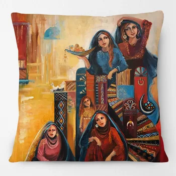Ближний Восток, Арабский мусульманин, ислам, портрет Арабской женщины, плакат, картины, наволочки, декоративные подушки для дивана