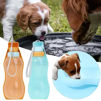Бутылка для воды для домашних животных объемом 350/500 мл, складная на 130 градусов, поилка для собак, Портативный герметичный диспенсер для воды для щенков, для путешествий на открытом воздухе
