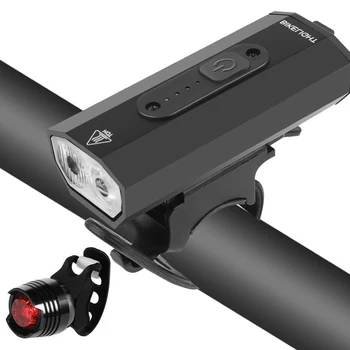 Велосипедная фара, задние фонари Type-c, зарядка через USB, мини-лампа T6, светодиодный фонарик, 6-ступенчатая регулировка, Защита от перезаряда