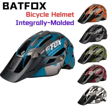 Велосипедный Шлем BATFOX M279 для MTB Горного Велосипеда, Цельнолитый, с Регулируемым Защитным Колпаком Ночного Заднего Фонаря, Велосипедное Снаряжение