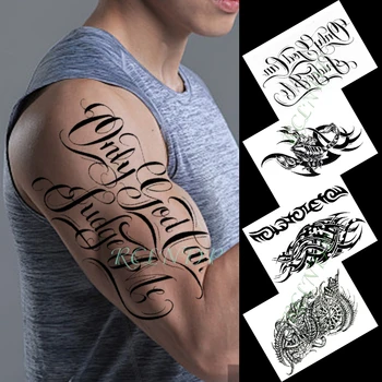 Водонепроницаемая Временная Татуировка Наклейка скорпион огненная линия узор слово крутая татуировка флэш-тату поддельные татуировки для мужчин женщин