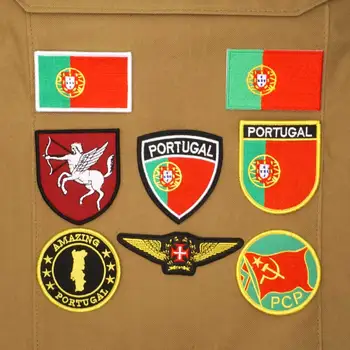 Военно-тактический Значок с нашивками и принтом флага Португалии с застежкой-крючком для одежды