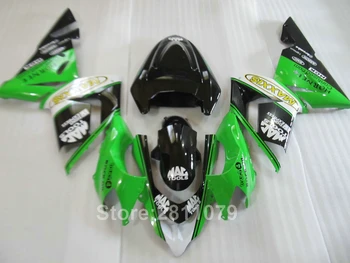 Высококачественный комплект литьевых обтекателей для Kawasaki Ninja ZX10R 04 05 зеленый черный комплект обтекателей ZX10R 2004 2005 GY18