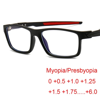 Готовые мужские увеличительные очки для пресбиопии, защищающие от синих лучей, квадратные очки для дальнозоркости, мужские очки по рецепту от 0 до + 6,0