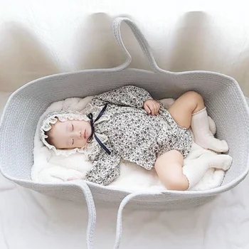Детские кроватки Babynest, гнездышко для новорожденных, переносная люлька на хлопчатобумажной веревке, люлька-колыбель с матрасом, корзина Moses أسرّة رُضع