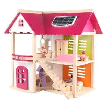 детский игровой домик, деревянный кукольный домик для девочек, миниатюрный набор для кукольного домика