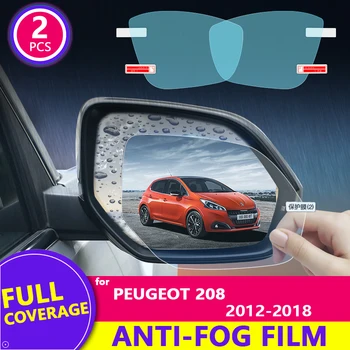 Дождевая Пленка Полное Покрытие Зеркала Заднего Вида Прозрачная Противотуманная Непромокаемая для Peugeot 208 2012 ~ 2018 (Active Allure GTI) Наклейки Автомобильные Товары